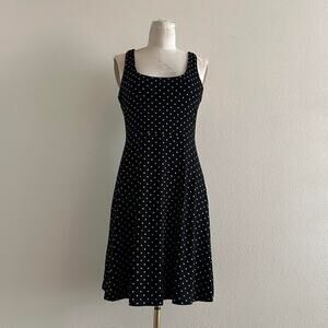 OLD NAVY black white polka dot sleevelss mini sun dress